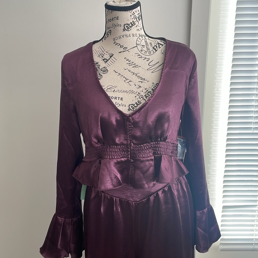 Free People Chasing Love Ruffle Satin - size XS - Picture 5 of 15